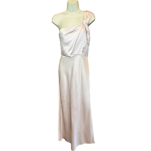 Significant Other Macy One-Shoulder Satin Dress in Ballet Pink NWOT Size 6 - Picture 4 of 6